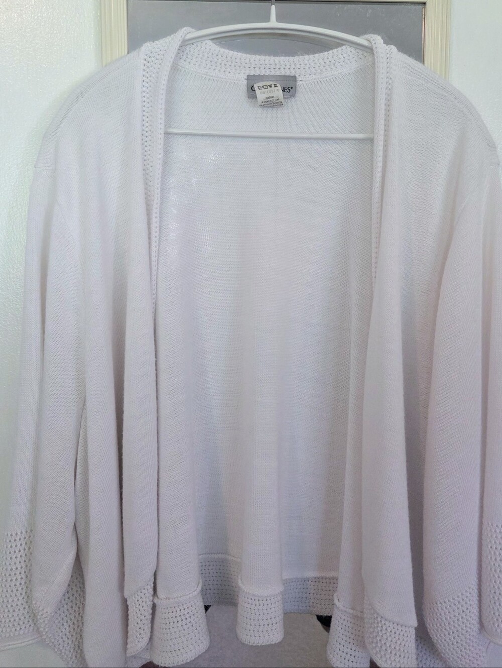 Catherines White Open-Front Women’s Sweater Cardigan